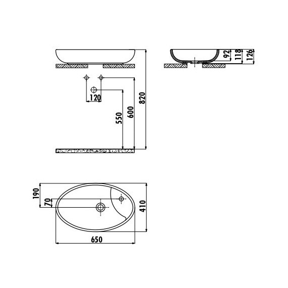 РАКОВИНА CREAVIT MN065 МЕБЕЛЬНАЯ (40*65СМ) MN065