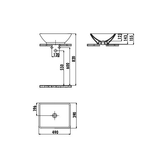 РАКОВИНА CREAVIT TP140.4 МЕБЕЛЬНАЯ ЧЕРНАЯ