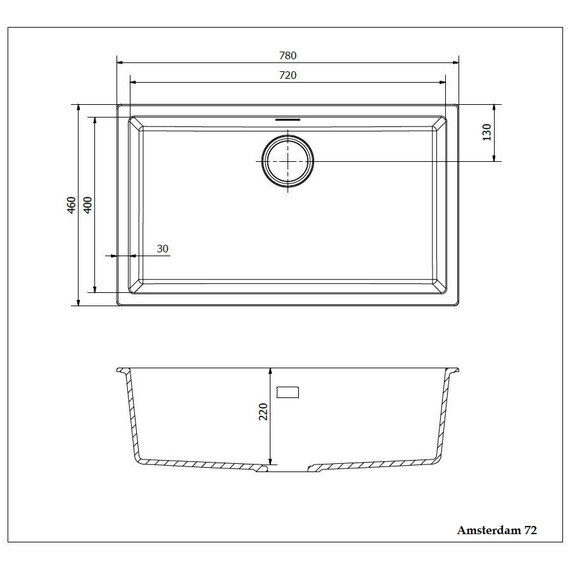 ГРАНИТНАЯ МОЙКА REGINOX AMSTERDAM 72 BLACK SILVERY