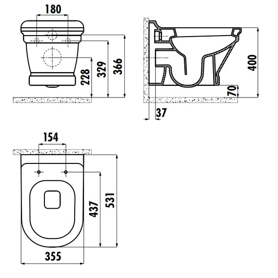 CREAVIT ANTIK УНИТАЗ AN321
