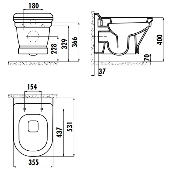 CREAVIT ANTIK УНИТАЗ AN321