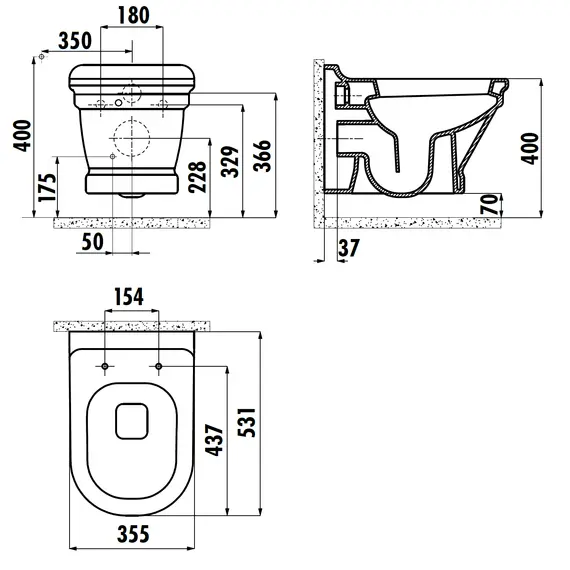 CREAVIT ANTIK УНИТАЗ С БИДЕ AN320