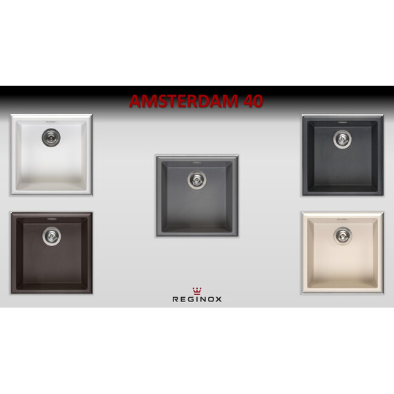 ГРАНИТНАЯ МОЙКА REGINOX AMSTERDAM 40 GREY SILVERY