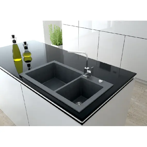 ГРАНИТНАЯ МОЙКА REGINOX AMSTERDAM 25 BLACK SILVERY