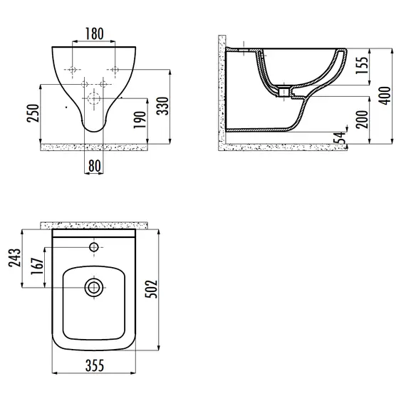 БИДЕ ПОДВЕСНОЕ CREAVIT BENE БЕЛЫЙ