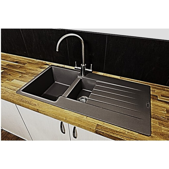 ГРАНИТНАЯ МОЙКА REGINOX AMSTERDAM 15 BLACK SILVERY