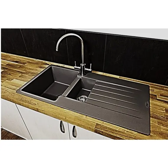 ГРАНИТНАЯ МОЙКА REGINOX AMSTERDAM 15 BLACK SILVERY