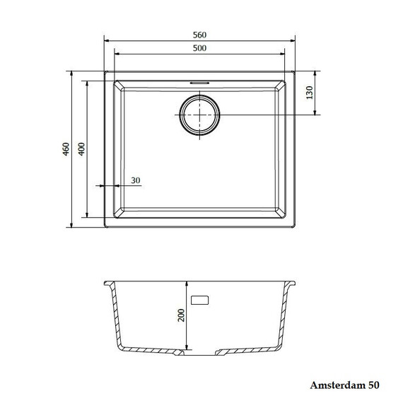 ГРАНИТНАЯ МОЙКА REGINOX AMSTERDAM 50 BLACK SILVERY