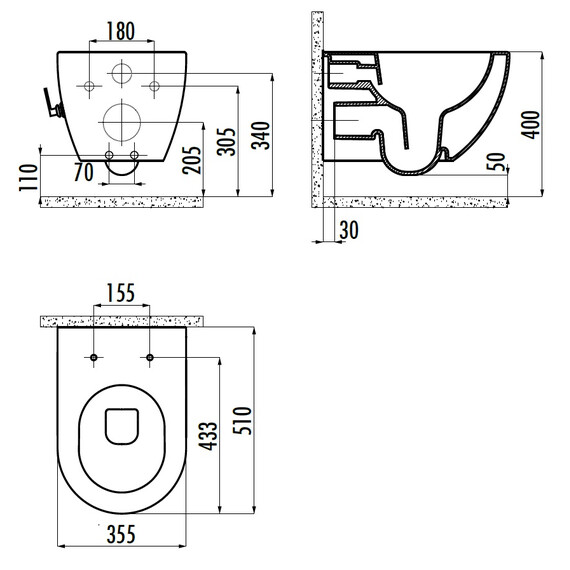 CREAVIT FREE УНИТАЗ БЕЗОБОД С БИДЕ С КРАНОМ