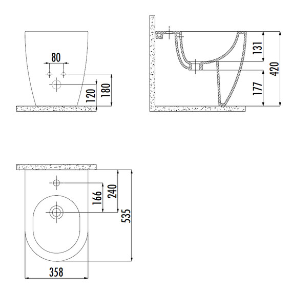 БИДЕ НАПОЛЬНОЕ CREAVIT FREE БЕЛЫЙ