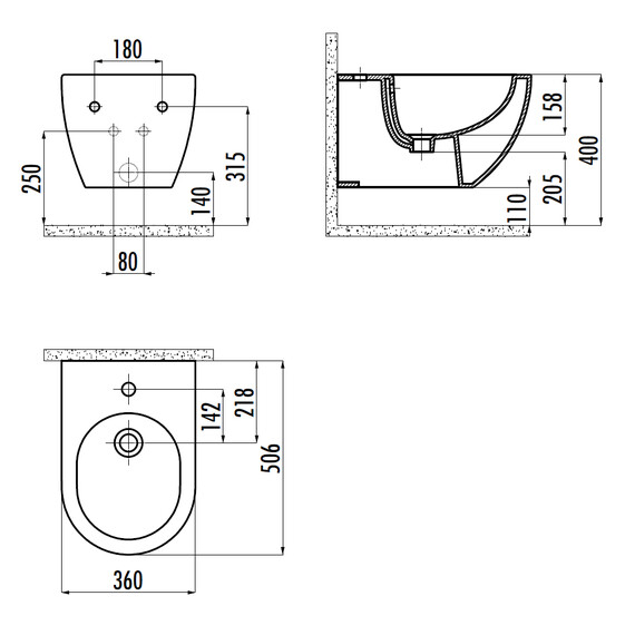 БИДЕ ПОДВЕСНОЕ CREAVIT FREE БЕЛЫЙ