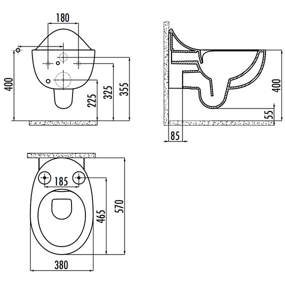 CREAVIT FOGLIA УНИТАЗ ПОДВЕСНОЙ БЕЗОБОДКОВЫЙ С БИДЕ