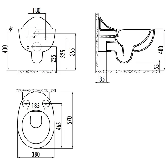 CREAVIT FOGLIA УНИТАЗ ПОДВЕСНОЙ БЕЗОБОДКОВЫЙ С БИДЕ