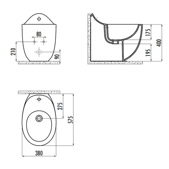 БИДЕ НАПОЛЬНОЕ CREAVIT FOGLIA БЕЛЫЙ