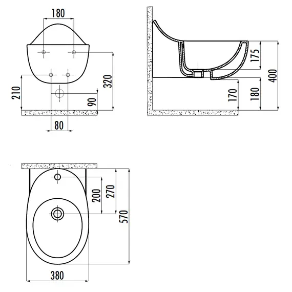 БИДЕ ПОДВЕСНОЕ CREAVIT FOGLIA БЕЛЫЙ