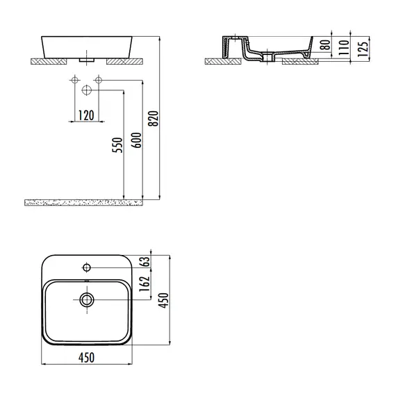 РАКОВИНА CREAVIT МЕБЕЛЬНАЯ (45 СМ) LP046