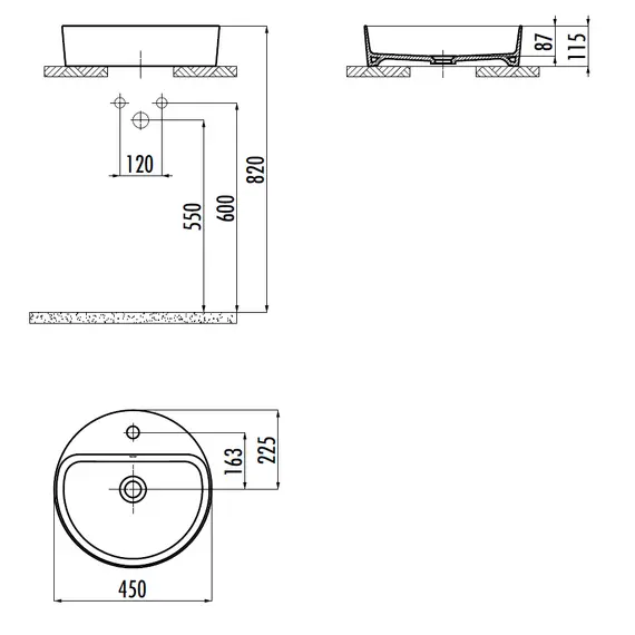 РАКОВИНА CREAVIT МЕБЕЛЬНАЯ (45 СМ) LP146