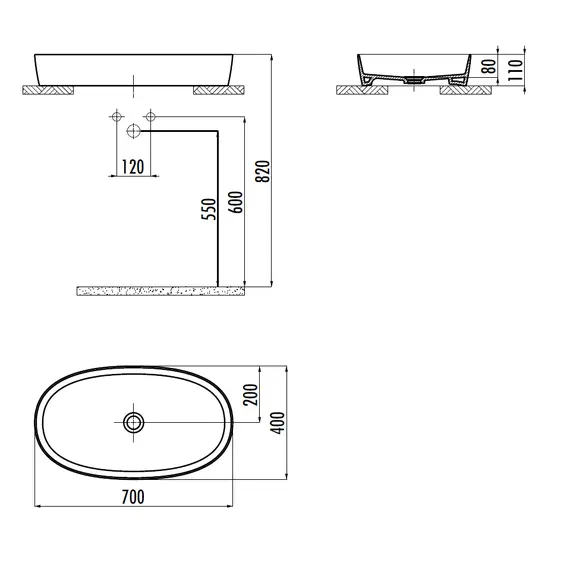 РАКОВИНА CREAVIT МЕБЕЛЬНАЯ LP170-00CB00E-0000