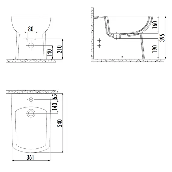 БИДЕ НАПОЛЬНОЕ CREAVIT LARA LR500 БЕЛЫЙ