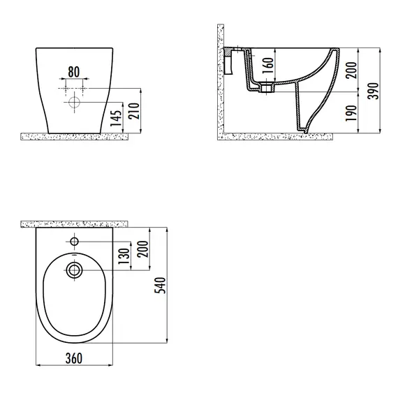 БИДЕ НАПОЛЬНОЕ CREAVIT MARE MA500 БЕЛЫЙ