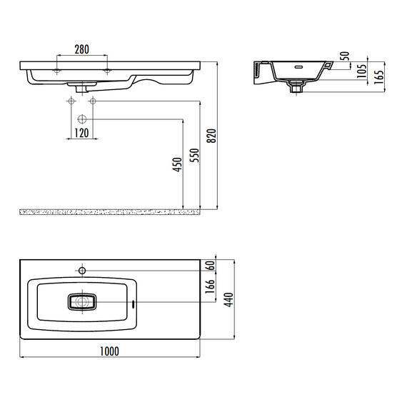 РАКОВИНА CREAVIT MY100 МЕБЕЛЬНАЯ (100СМ)