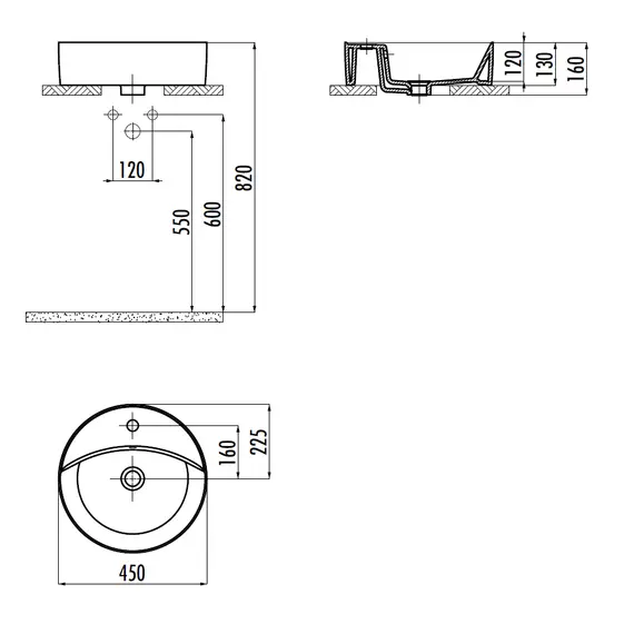 РАКОВИНА CREAVIT (45 СМ) NC046-00CB00E-0000