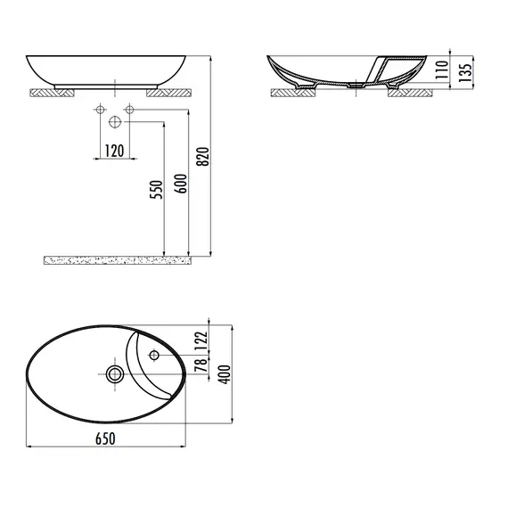 РАКОВИНА CREAVIT МЕБЕЛЬНАЯ (65 СМ) PR065