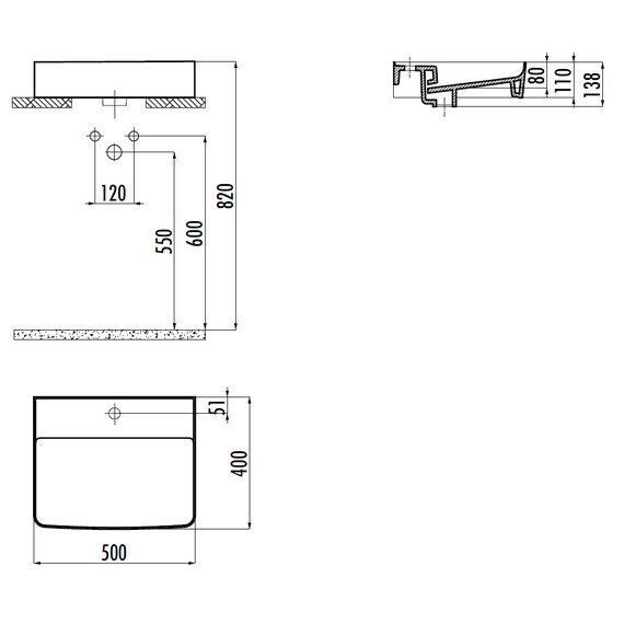 РАКОВИНА CREAVIT МЕБЕЛЬНАЯ НАКЛАДНАЯ БЕЛАЯ МАТОВАЯ RB051-00MB42E-0000