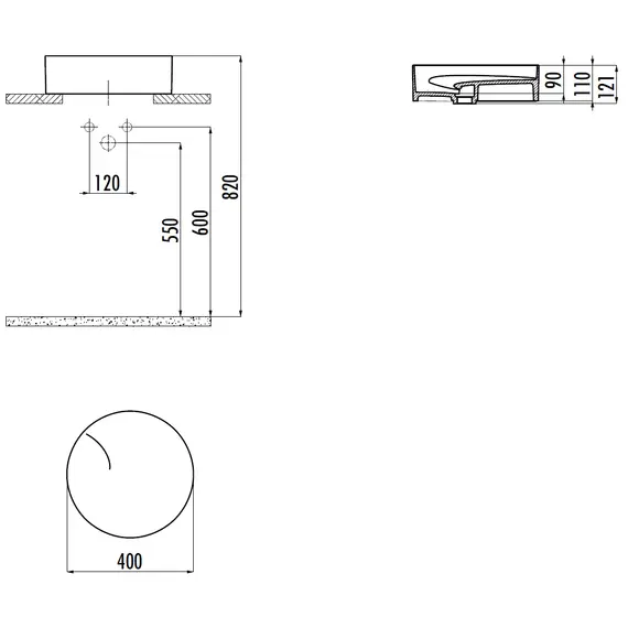 РАКОВИНА CREAVIT МЕБЕЛЬНАЯ НАКЛАДНАЯ БЕЛАЯ МАТОВАЯ RB141-00MB42E-0000