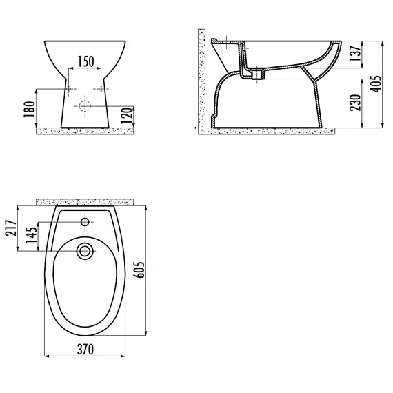 БИДЕ НАПОЛЬНОЕ CREAVIT SEDEF SD500.00000 БЕЛЫЙ