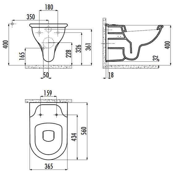 CREAVIT SELIN УНИТАЗ ПОДВЕСНОЙ