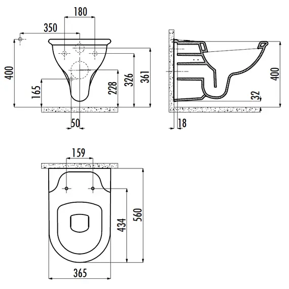 CREAVIT SELIN УНИТАЗ ПОДВЕСНОЙ С БИДЕ