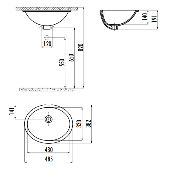 РАКОВИНА CREAVIТ TP211 МЕБЕЛЬНАЯ (33*43)