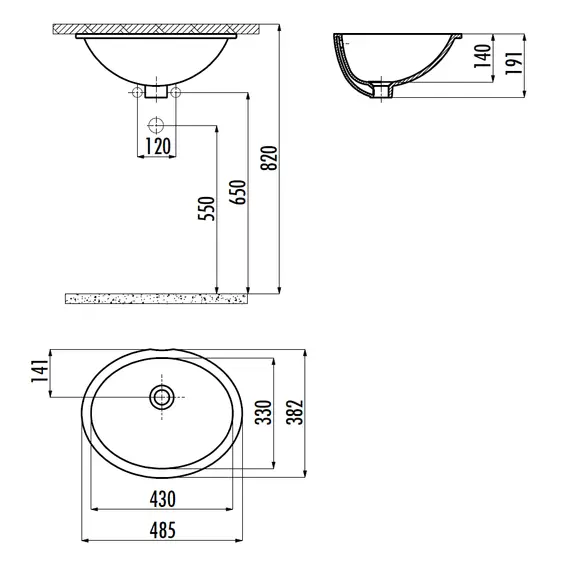 РАКОВИНА CREAVIТ TP211 МЕБЕЛЬНАЯ (33*43)
