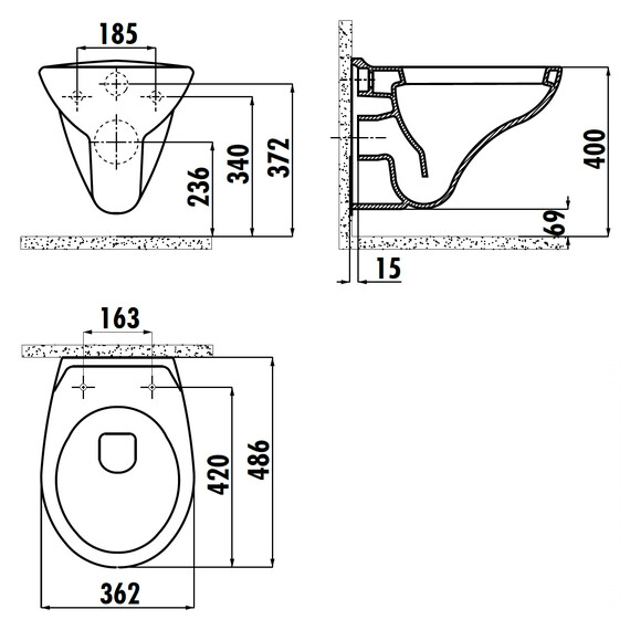 CREAVIT УНИТАЗ ПОДВЕСНОЙ