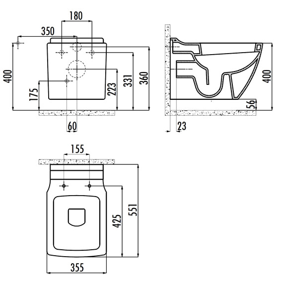 CREAVIT УНИТАЗ ПОДВЕСНОЙ