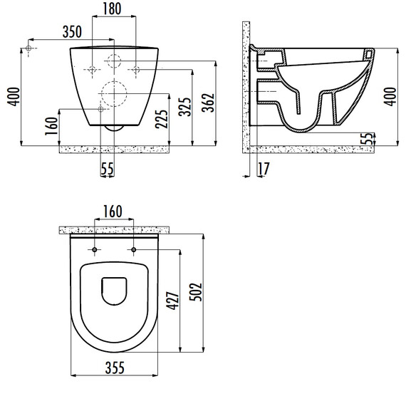 CREAVIT УНИТАЗ ПОДВЕСНОЙ