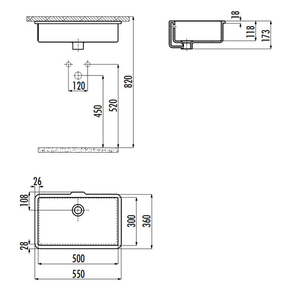 РАКОВИНА CREAVIT TP730 МЕБЕЛЬНАЯ (30*50)