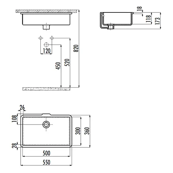 РАКОВИНА CREAVIT TP730 МЕБЕЛЬНАЯ (30*50)