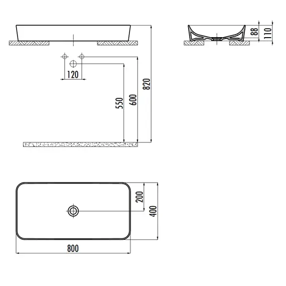 РАКОВИНА CREAVIT МЕБЕЛЬНАЯ 80 СМ UL080