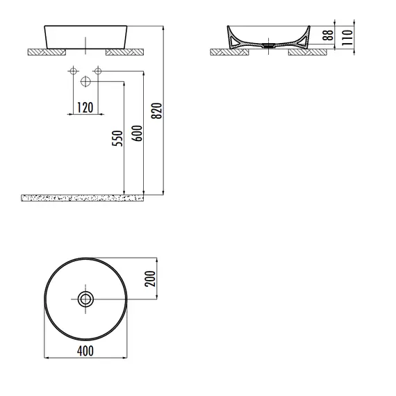 РАКОВИНА CREAVIT МЕБЕЛЬНАЯ (40 СМ) UL140