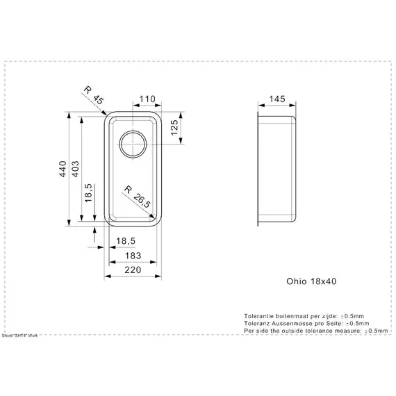 КУХОННАЯ МОЙКА REGINOX OHIO 18X40 MIDNIGHT SKY