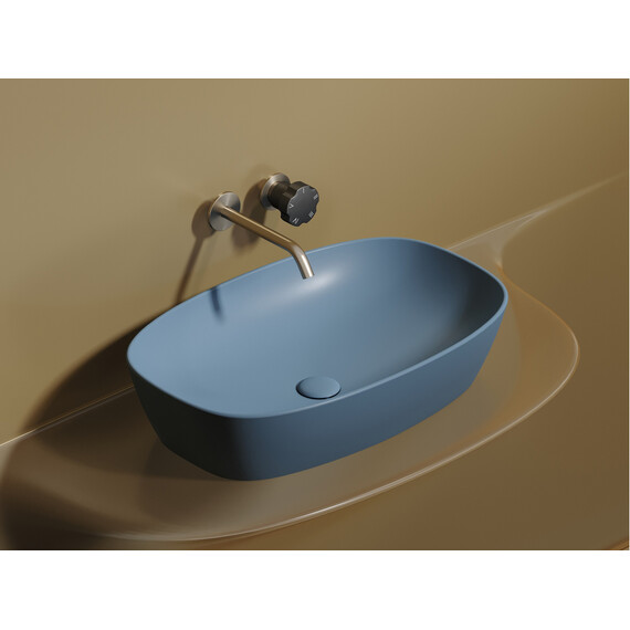 УМЫВАЛЬНИК ЧАША НАКЛАДНАЯ ОВАЛЬНАЯ CERAMICA NOVA ELEMENT (ЦВЕТ ГОЛУБОЙ МАТОВЫЙ) 600*380*138ММ