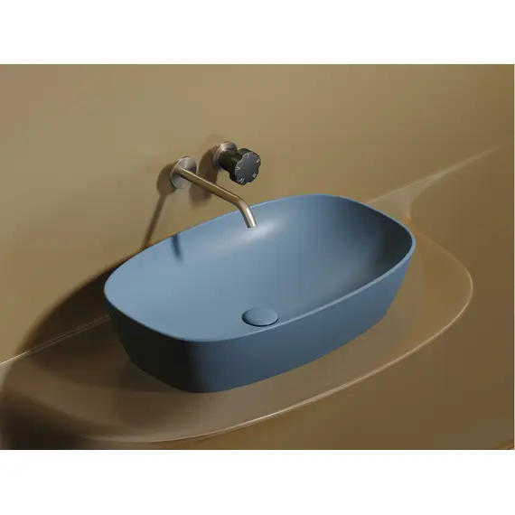 УМЫВАЛЬНИК ЧАША НАКЛАДНАЯ ОВАЛЬНАЯ CERAMICA NOVA ELEMENT (ЦВЕТ ГОЛУБОЙ МАТОВЫЙ) 600*380*138ММ