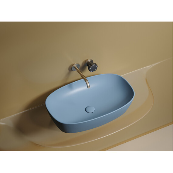 УМЫВАЛЬНИК ЧАША НАКЛАДНАЯ ОВАЛЬНАЯ CERAMICA NOVA ELEMENT (ЦВЕТ ГОЛУБОЙ МАТОВЫЙ) 600*380*138ММ