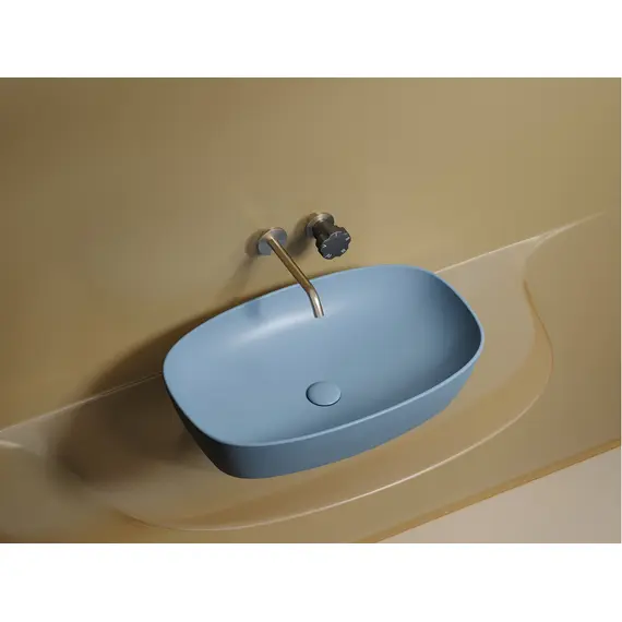 УМЫВАЛЬНИК ЧАША НАКЛАДНАЯ ОВАЛЬНАЯ CERAMICA NOVA ELEMENT (ЦВЕТ ГОЛУБОЙ МАТОВЫЙ) 600*380*138ММ