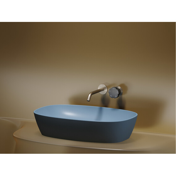 УМЫВАЛЬНИК ЧАША НАКЛАДНАЯ ОВАЛЬНАЯ CERAMICA NOVA ELEMENT (ЦВЕТ ГОЛУБОЙ МАТОВЫЙ) 600*380*138ММ