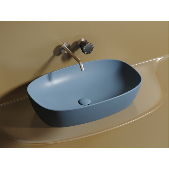 УМЫВАЛЬНИК ЧАША НАКЛАДНАЯ ОВАЛЬНАЯ CERAMICA NOVA ELEMENT (ЦВЕТ ГОЛУБОЙ МАТОВЫЙ) 600*380*138ММ