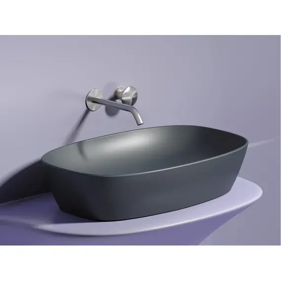 УМЫВАЛЬНИК ЧАША НАКЛАДНАЯ ОВАЛЬНАЯ CERAMICA NOVA ELEMENT (ЦВЕТ ТЕМНЫЙ АНТРАЦИТ МАТОВЫЙ) 600*380*138ММ