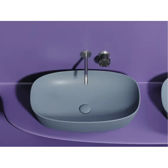 УМЫВАЛЬНИК ЧАША НАКЛАДНАЯ ОВАЛЬНАЯ CERAMICA NOVA ELEMENT (ЦВЕТ СЕРО-ГОЛУБОЙ МАТОВЫЙ) 600*380*138ММ